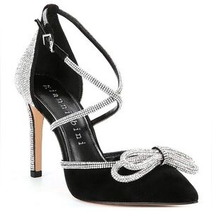 Gianni Bini Black Rhinestone Bow Heel